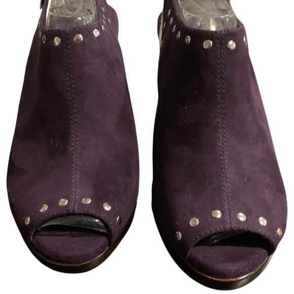 Aerosoles Heels Women's Size 6 Haven Boysenberry Peep Toe Studded Slingback - Picture 3 of 7